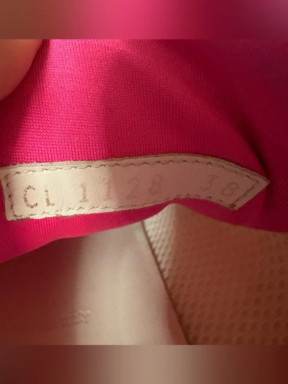 Louis Vuitton White & Hot Pink Low-Top Sneakers with Gold Accent - Picture 10 of 12